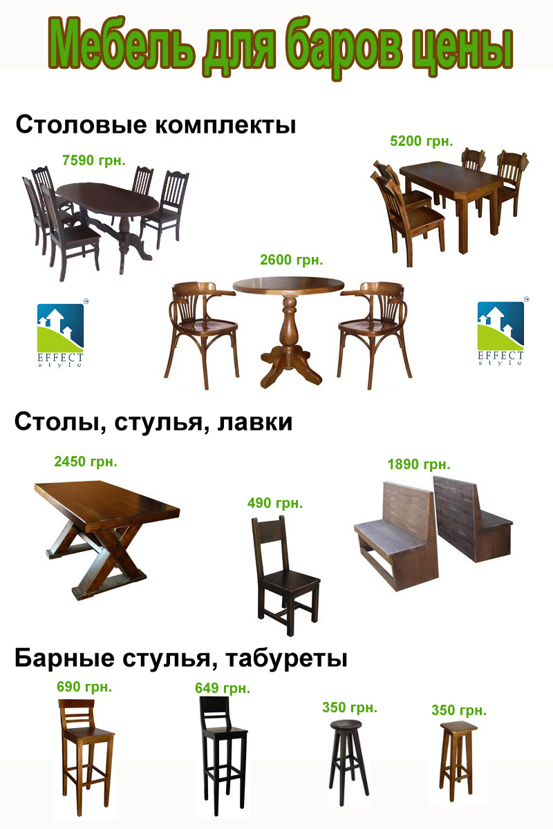 Мебель для баров цены